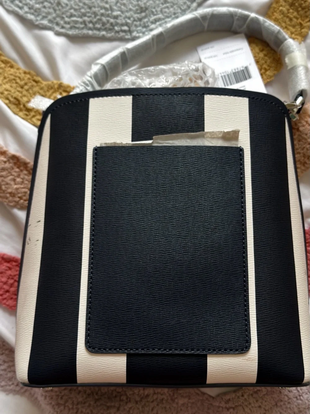 kate spade Navy and Cream Vertical Stripe Crossbody